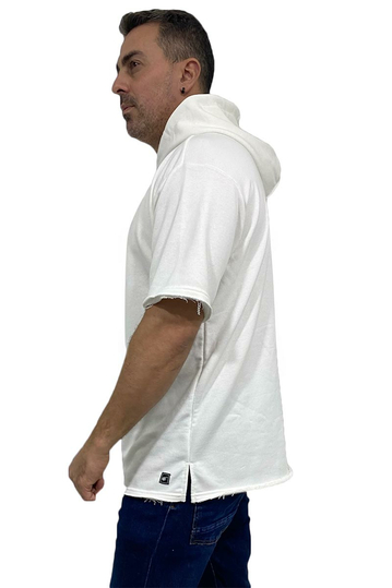 Bigbong Oversize T-shirt με κουκούλα French Terry φούτερ λευκό