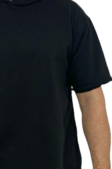 Bigbong Garfield Oversize φούτερ T-shirt με κουκούλα μαύρο