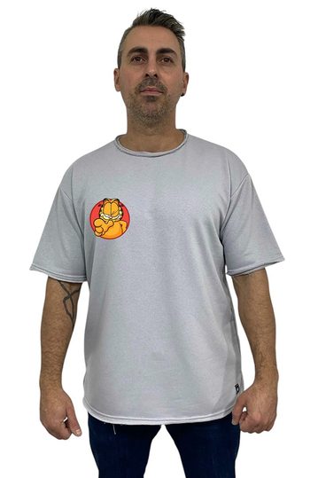 Bigbong Garfield Oversize French Terry φούτερ T-shirt Light Grey