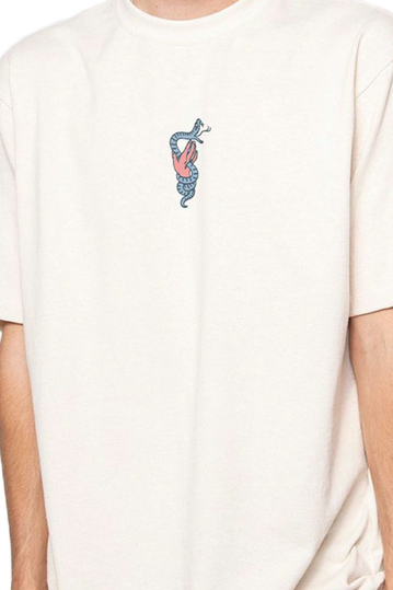 Kaotiko Still Alive Organic Cotton T-shirt Cream