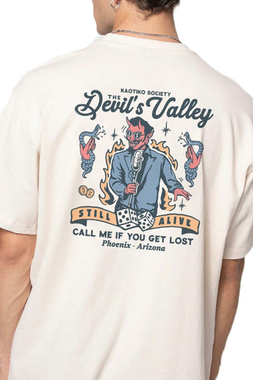 Kaotiko Still Alive Organic Cotton T-shirt Cream