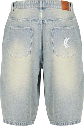 Karl Kani OG Denim Baggy Shorts Bleached Blue