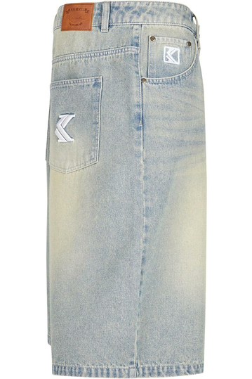 Karl Kani OG Denim Baggy Shorts Bleached Blue