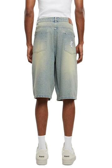 Karl Kani OG Denim Baggy Shorts Bleached Blue