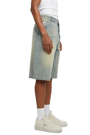Karl Kani OG Denim Baggy Shorts Bleached Blue