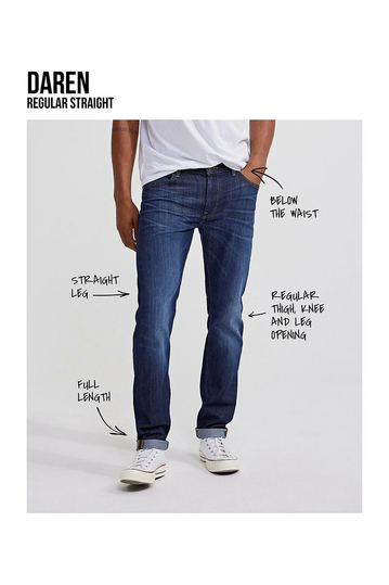 Lee Daren Zip Fly Straight Jeans - Horizon Blue