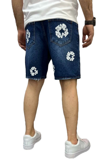 Publik Denim Clouds Denim Shorts Blue