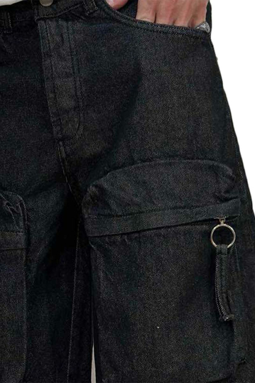 Denim Baggy Shorts Black