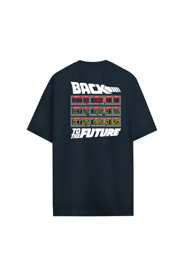 Cotton Division Back To The Future Oversize T-shirt Navy - Outatime