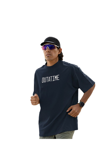 Cotton Division Back To The Future Oversize T-shirt Navy - Outatime