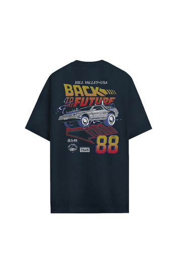 Cotton Division Back To The Future Oversize T-shirt Navy - Hill Valley USA