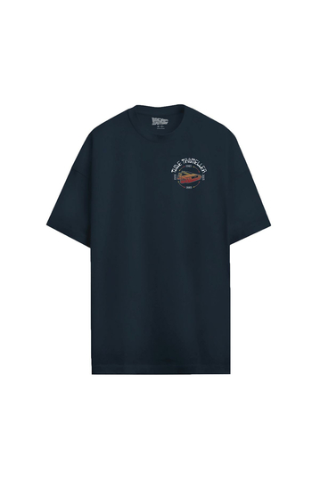 Cotton Division Back To The Future Oversize T-shirt Navy - Hill Valley USA