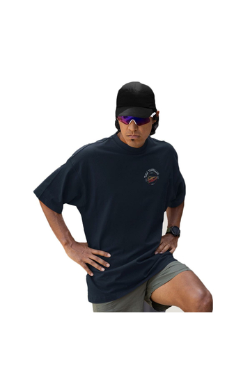 Cotton Division Back To The Future Oversize T-shirt Navy - Hill Valley USA