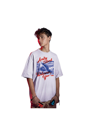 Cotton Division Jaws Tye and Dye Oversize T-shirt White