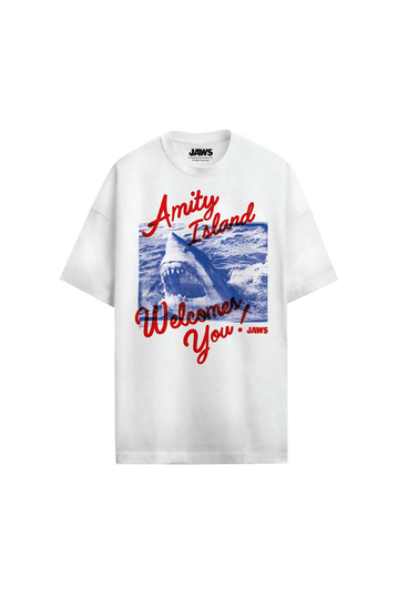 Cotton Division Jaws Tye and Dye Oversize T-shirt White