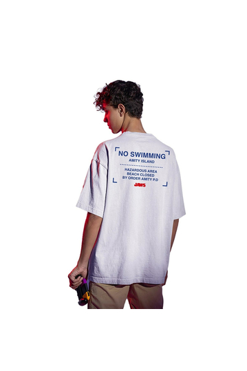 Cotton Division Jaws Tye and Dye Oversize T-shirt White