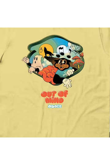 The Dudes Organic Cotton T-shirt Inner World Custard
