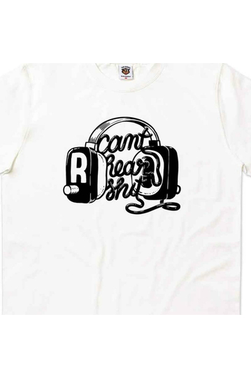 The Dudes Organic Cotton T-shirt Cant Hear White