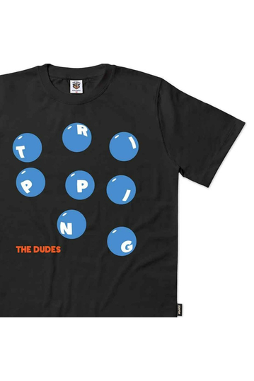 The Dudes Organic Cotton T-shirt Tripping Balls Black