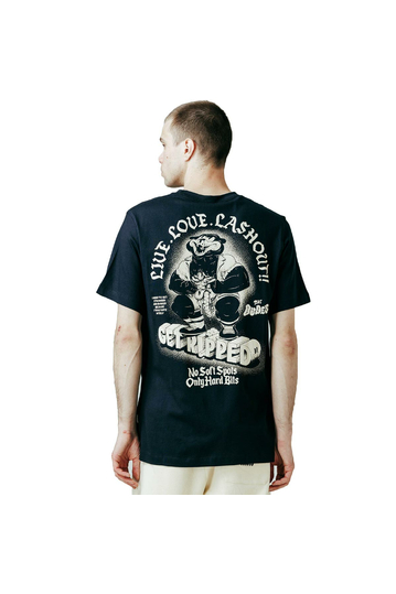The Dudes Organic Cotton T-shirt Ripped Black