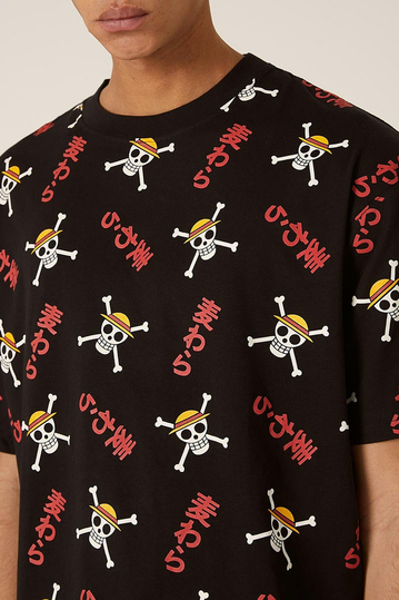 Alcott Boxy Fit T-shirt One Piece All Over Print Black