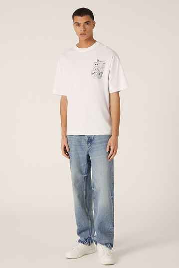 Alcott Boxy Fit T-shirt One Piece Luffy White