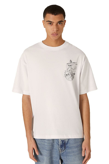 Alcott Boxy Fit T-shirt One Piece Luffy White