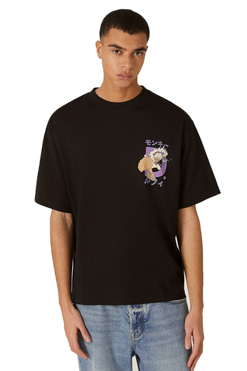 Alcott Boxy Fit T-shirt One Piece Luffy Black