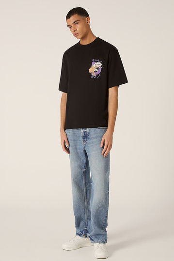 Alcott Boxy Fit T-shirt One Piece Luffy Black