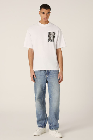 Alcott Boxy Fit T-shirt One Piece Monkey D. Luffy White