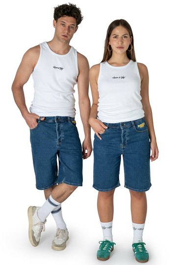 Homeboy x-tra Baggy Denim Shorts Washed Blue