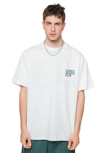 Kaotiko Lonely Hearts Organic Cotton T-Shirt White