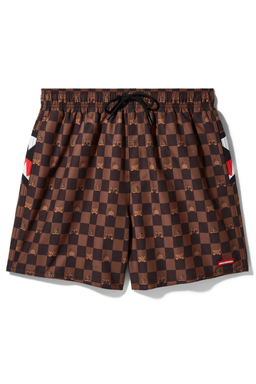 Sprayground Peeking Character Check Swim Shorts