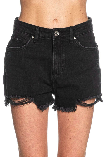 Tiffosi Babsy Distressed Denim Shorts Black