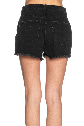 Tiffosi Babsy Distressed Denim Shorts Black