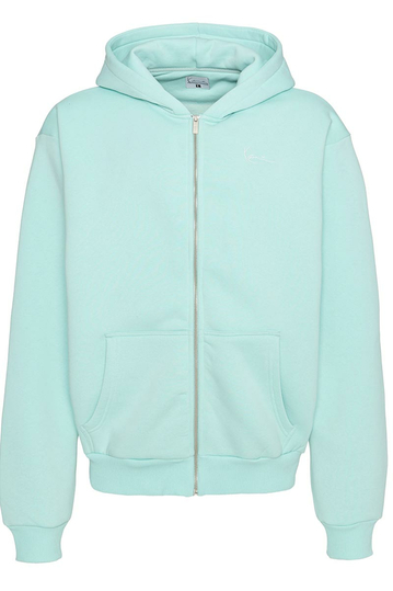 Karl Kani Small Signature Zip Hoodie Light Blue