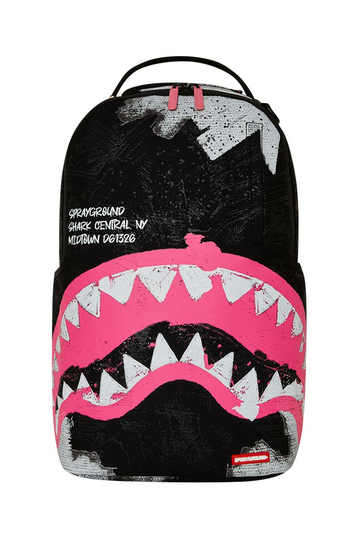 Sprayground Shark Central Sorbet Hand Painted Cotton Backpack