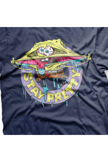 Spongebob Stay Pretty Navy T-Shirt