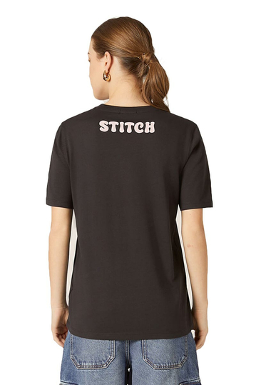 Alcott Print T-shirt Stitch Black