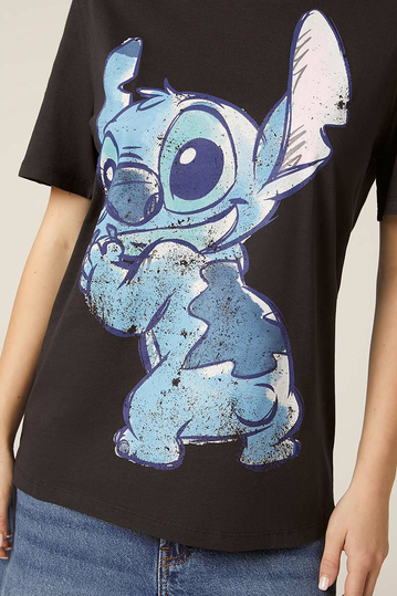 Alcott Print T-shirt Stitch Black