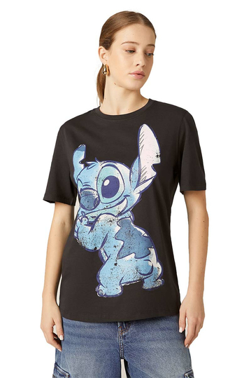 Alcott Print T-shirt Stitch Black