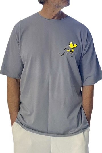 Bigbong Oversize T-shirt Snoopy & Woodstock Grey