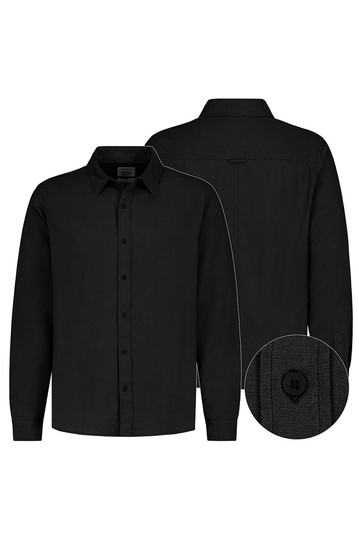 Eight2Nine Linen Blend Πουκάμισο μαύρο