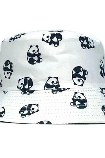 Reversible Bucket Hat Panda White