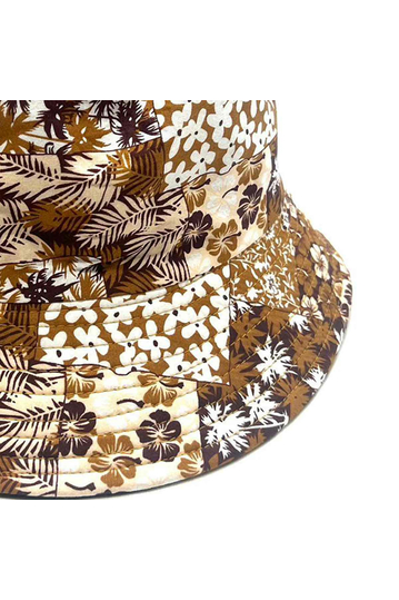 Reversible Bucket Hat Floral Print Brown