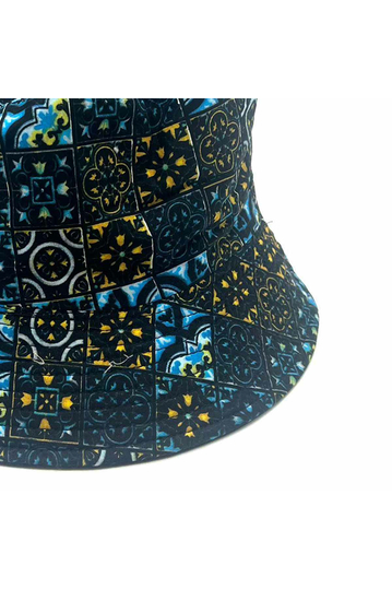 Reversible Bucket Hat Vintage Print Sapphire