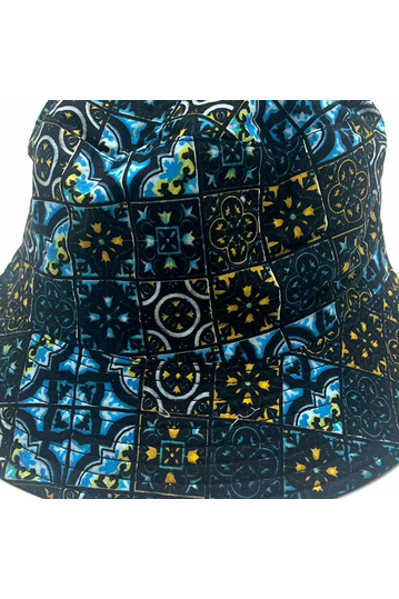 Reversible Bucket Hat Vintage Print Sapphire