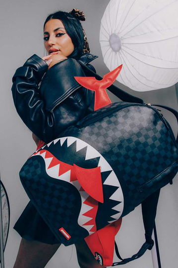 Sprayground Shark Smashed Through Backpack