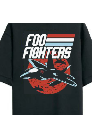 Amplified Oversized T-shirt Foo Fighters Top Dave Black