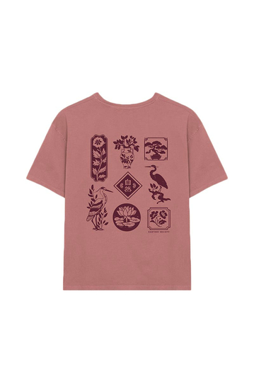 Kaotiko Washed T-shirt Lotus Burgundy
